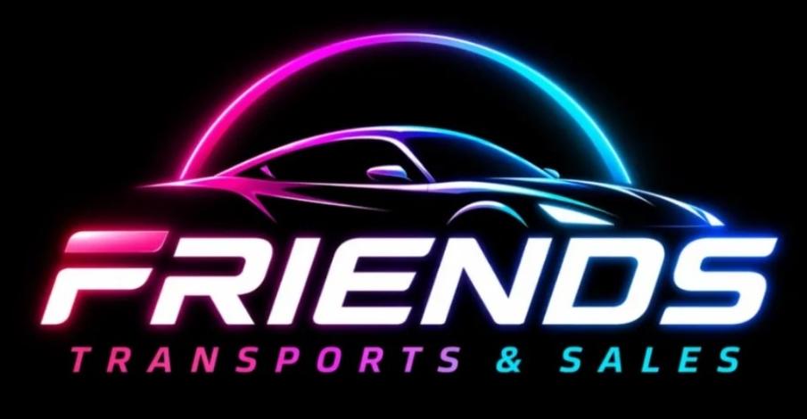 Friends Transports & Sales neon car logo